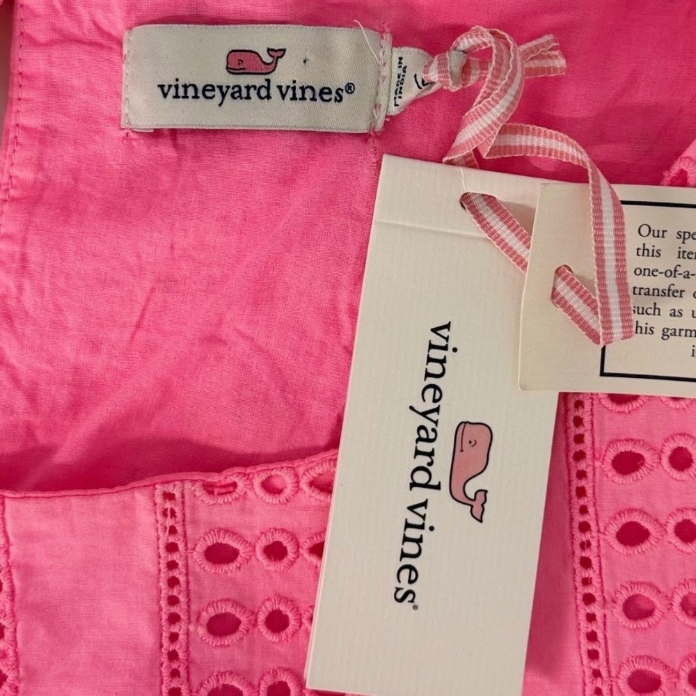 Vineyard Vines Hot Pink Eyelet Sleeveless Mini Dress - Picture 4 of 11